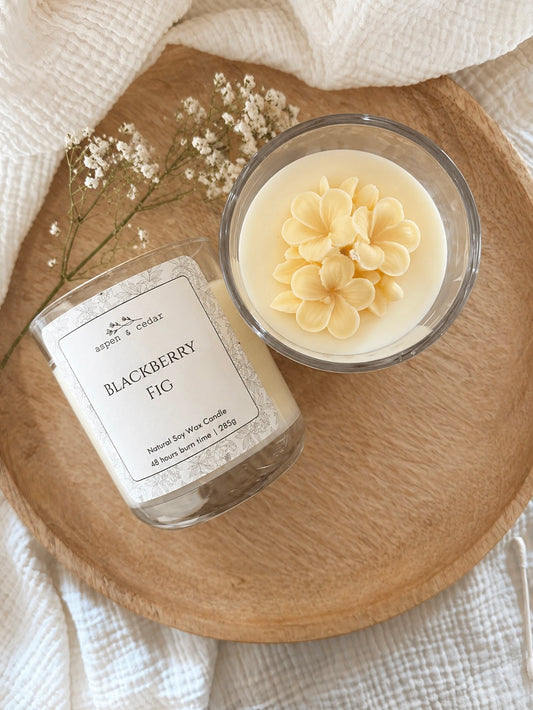 Sketched Peonies Candle - Blackberry Fig 280g