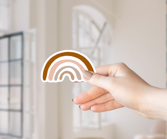 Clear Waterproof Vinyl Sticker - Muted Rainbow