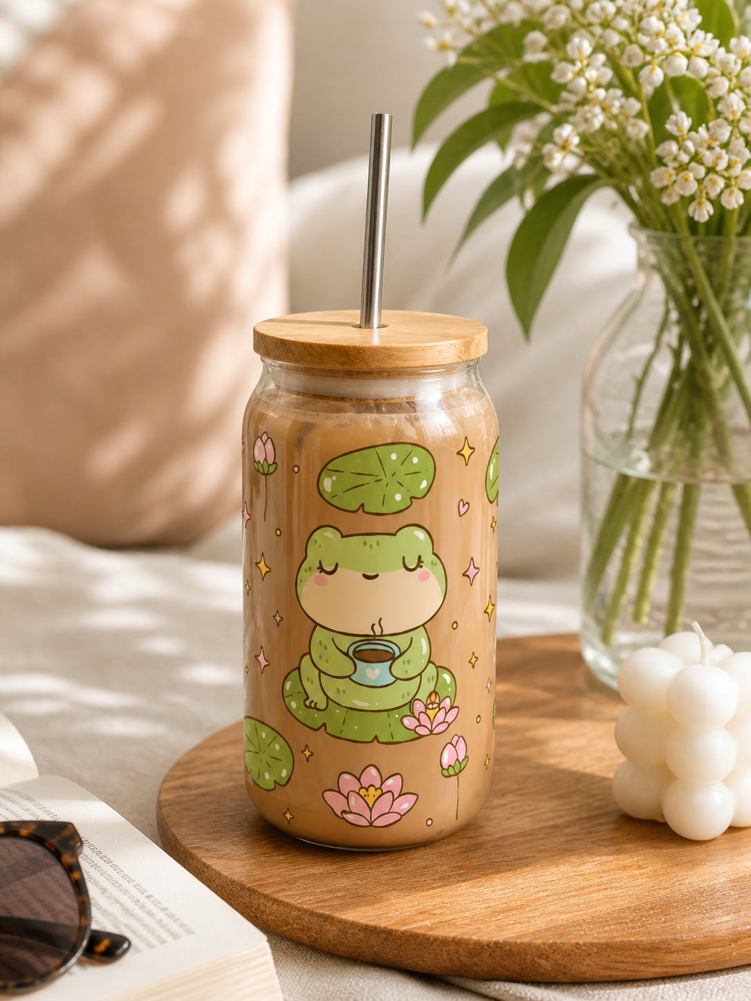 PREORDER: Coffee Frog Glass Tumbler 16oz