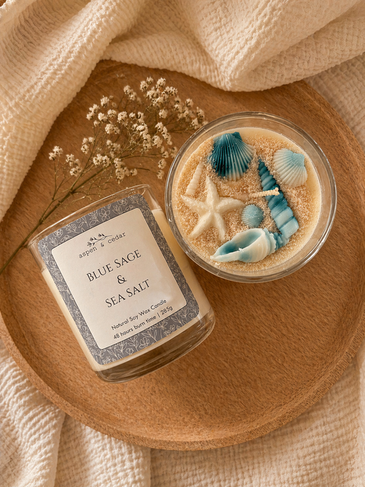Blue Wildflowers Candle - Blue Sage & Sea Salt 280g