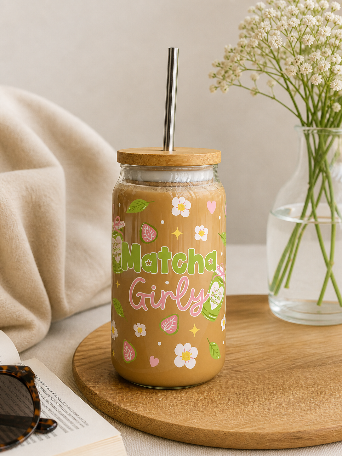 PREORDER: Matcha Girly Glass Tumbler 16oz