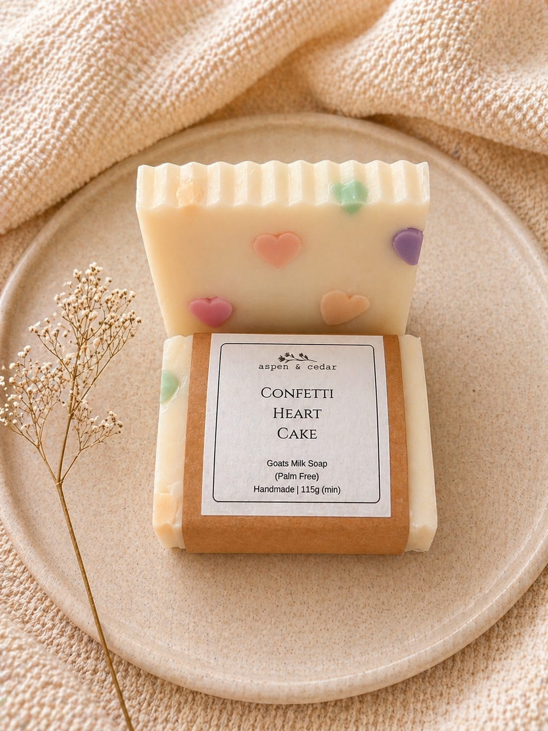 Goats Milk Soap (Palm Free) - Confetti Heart Cake