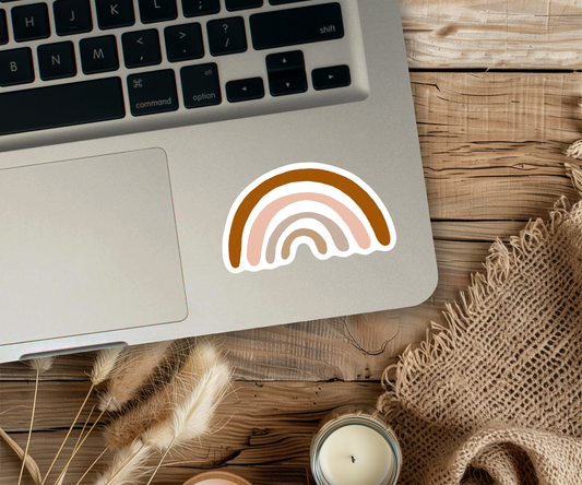 Clear Waterproof Vinyl Sticker - Muted Rainbow