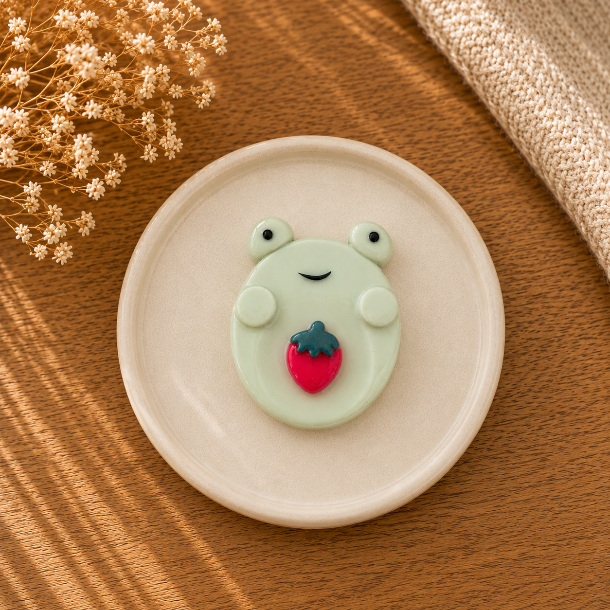 Strawberry Frog Worry Stone