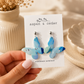 Hand Painted Butterfly Dangles - Blue